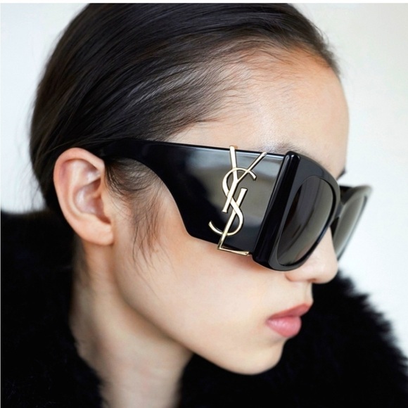 Authentic Saint Laurent SL M119 BLAZE cat eye Sunglasses with gold YSL emblem main image 16
